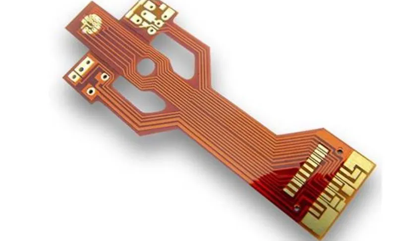 Flex PCB design rules showing bending radius and trace layout for smart eyewear
