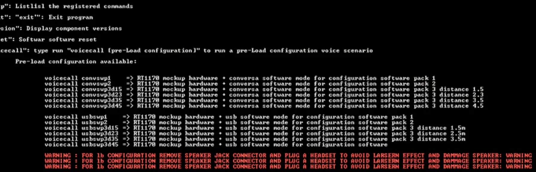 Conversa command-line parameter interface