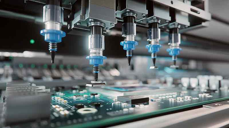 Suggested Image Placement: Insert an image here of a pick and place machine in action, showing the robotic arm placing a component. ALT Text: "Pick and place machine demonstrating automated component placement accuracy."