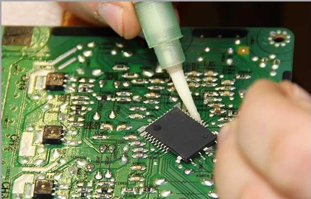 "Organized soldering workspace setup for electronics hobbyists."