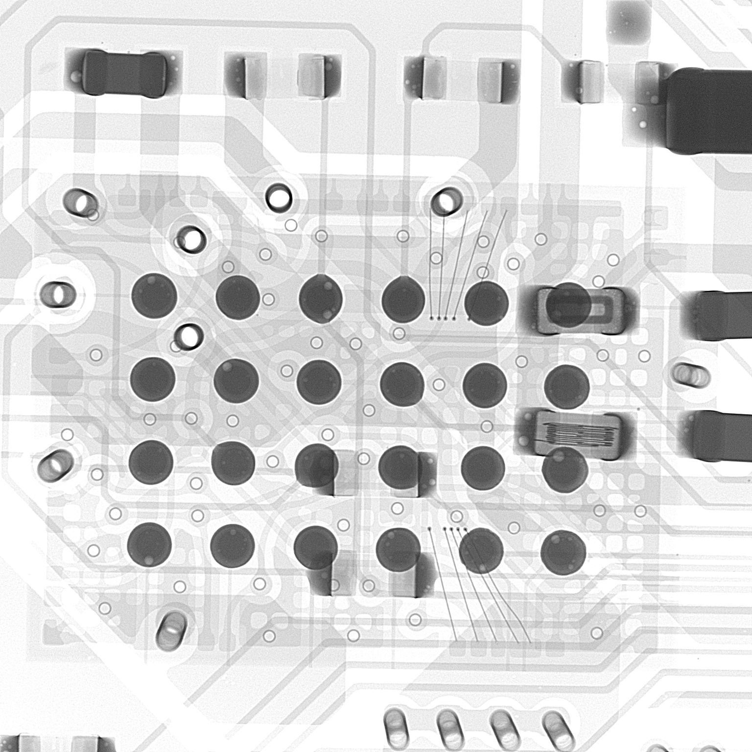 3D X-Ray view of multilayer PCB revealing internal defects.