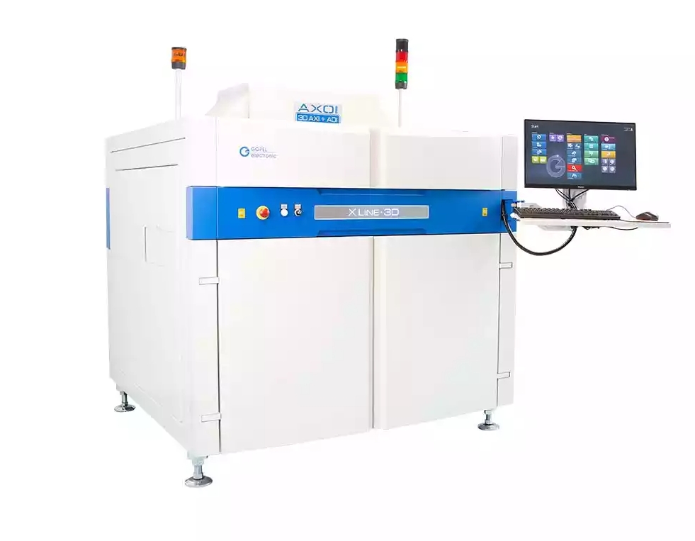 AXI system showing X-ray image of PCB solder joints