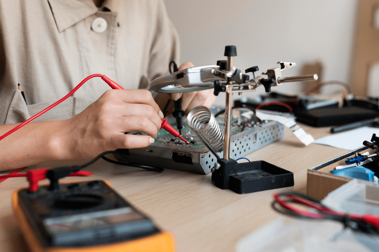 Picture Placement Suggestion: Add an image here displaying a neat arrangement of soldering tools on a workbench. ALT Text: "Essential DIY PCB assembly tools for hand soldering."