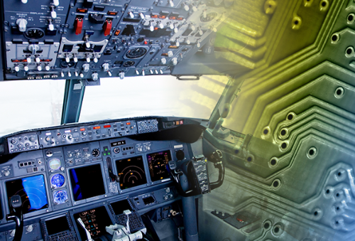 Aerospace PCB for flight control system showcasing high-reliability design