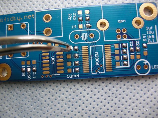 Soldering fine-pitch components on an ENIG finish PCB for precision.