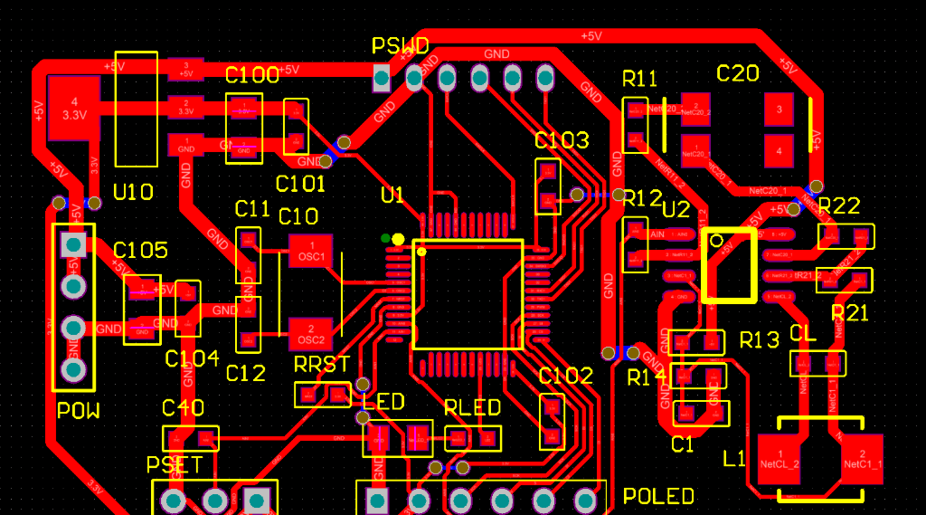 Completed infotainment system PCB showcasing robust automotive grade components.
