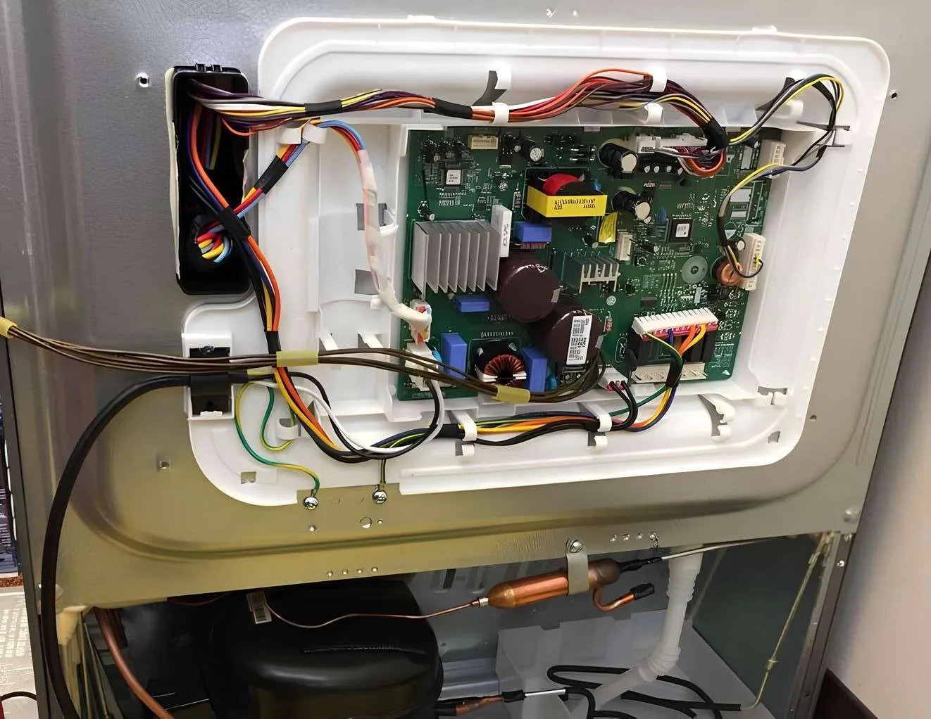 Smart refrigerator with integrated PCB for temperature control