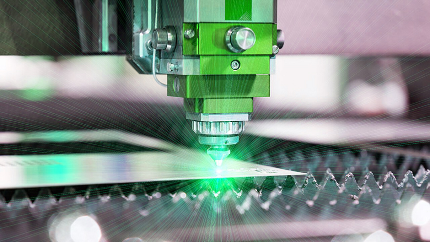 Laser drilling process for microvias in HDI PCB manufacturing.