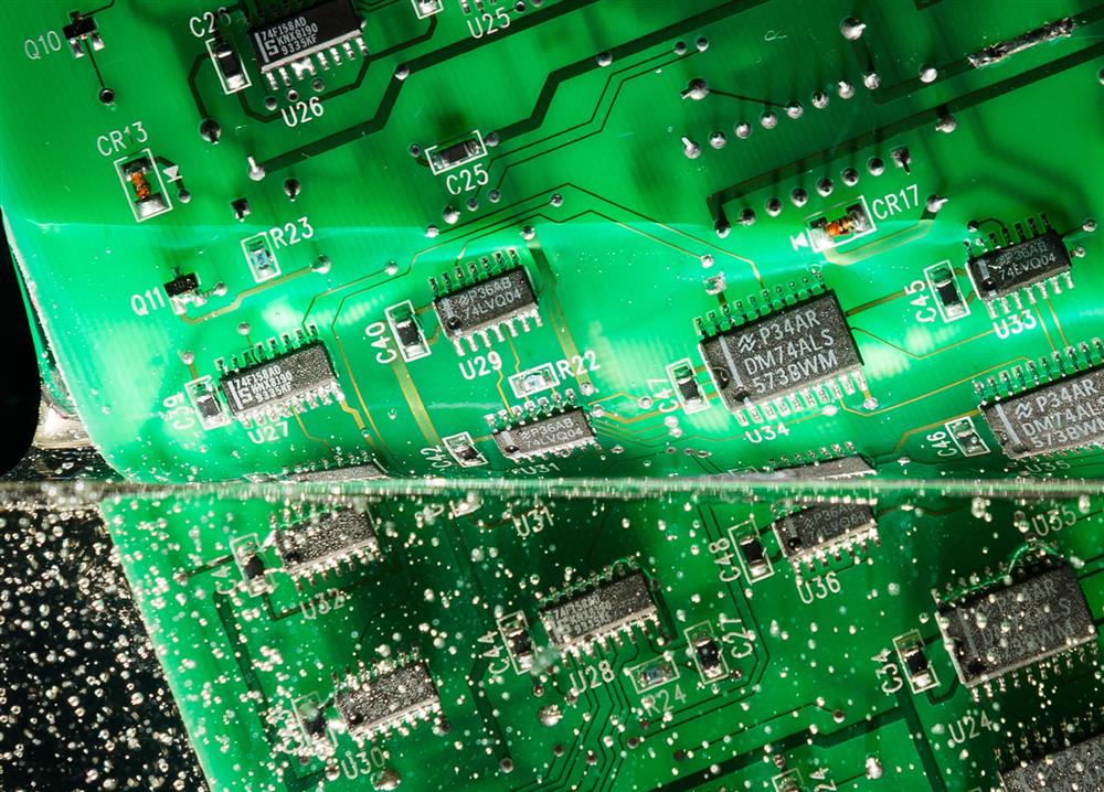 PCB with conformal coating for moisture protection in harsh industrial environments