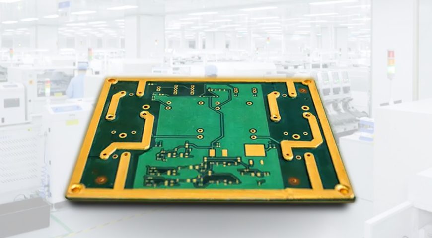 "Finished PCB design utilizing optimized copper cladding for performance."