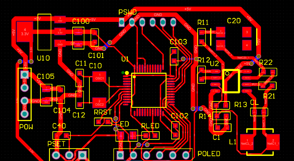 Compact PCB layout for wearables with multi-layer design"