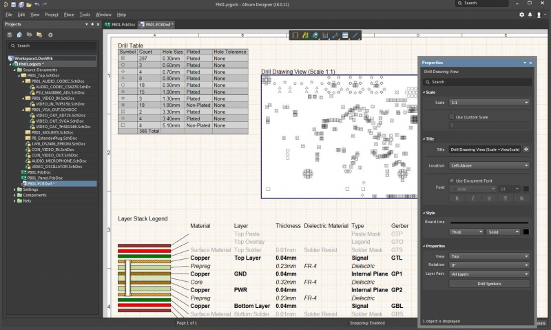 PCB design software displaying drill size optimization settings
