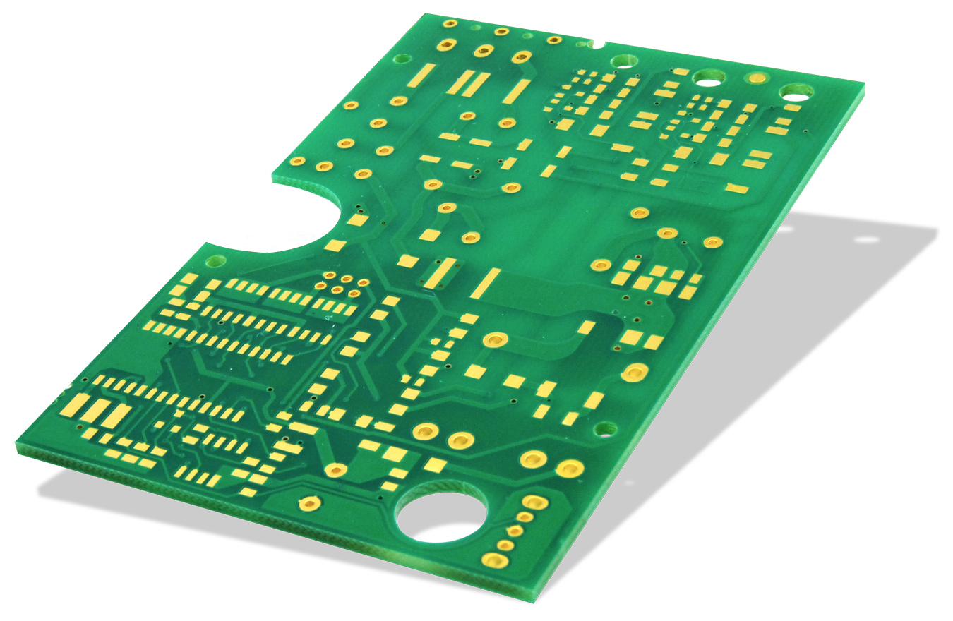 Finished PCB with optimized drill sizes for cost and performance