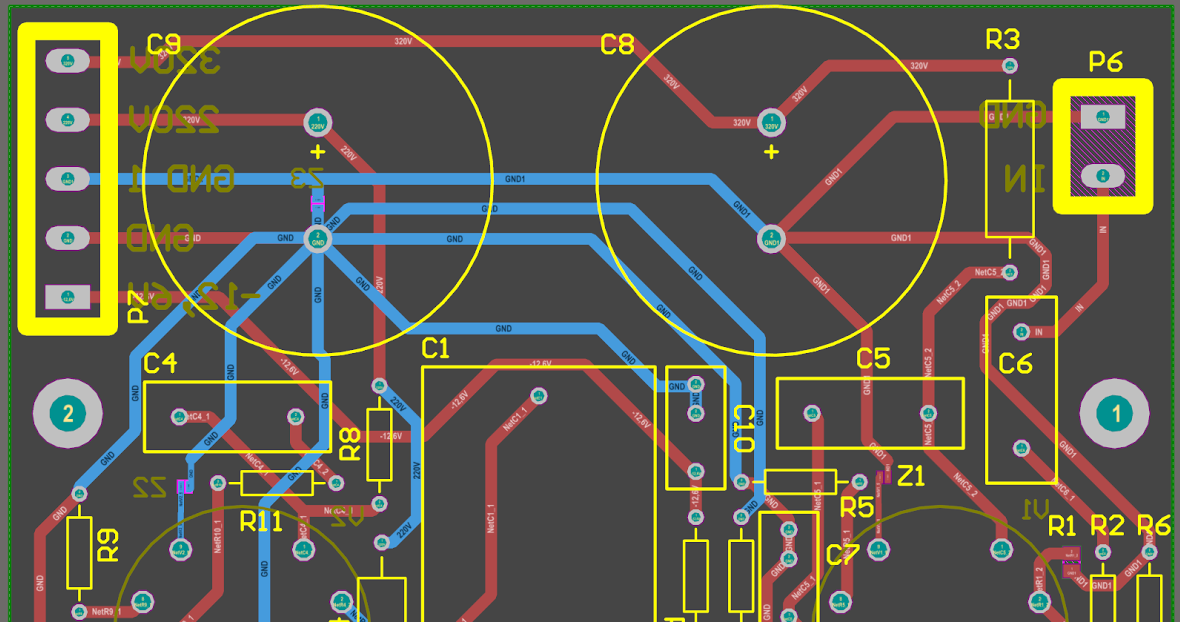 Noise reduction PCB layout with proper trace spacing