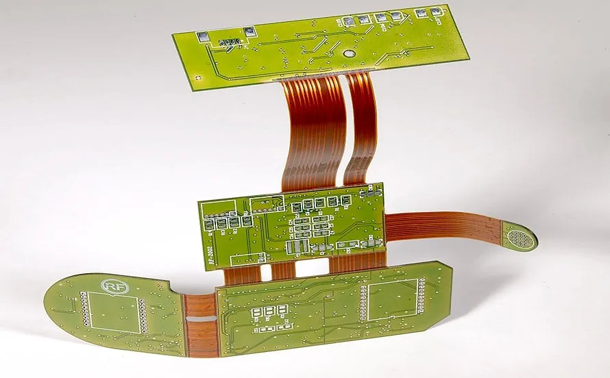 Completed flex PCB installed in a compact electronic device
