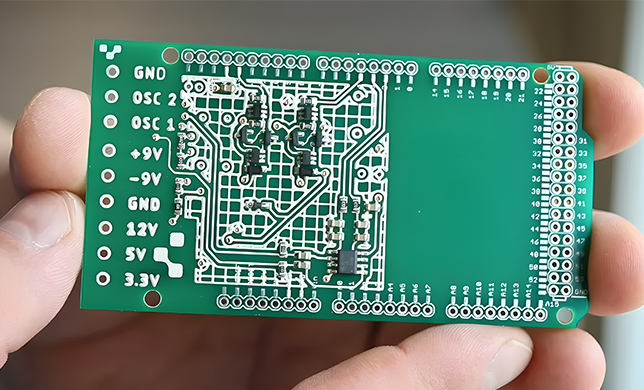 Clear PCB silkscreen design for manual assembly.