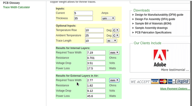 trace width calculator