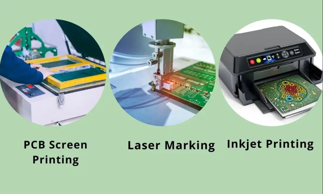 Comparison of silkscreen resolution in high-density PCB designs.
