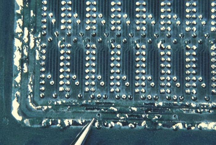 PCB surface contamination causing dry film solder mask delamination