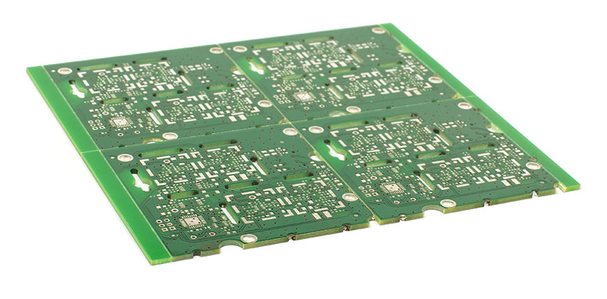 PCB panel with V-scoring grooves for easy separation