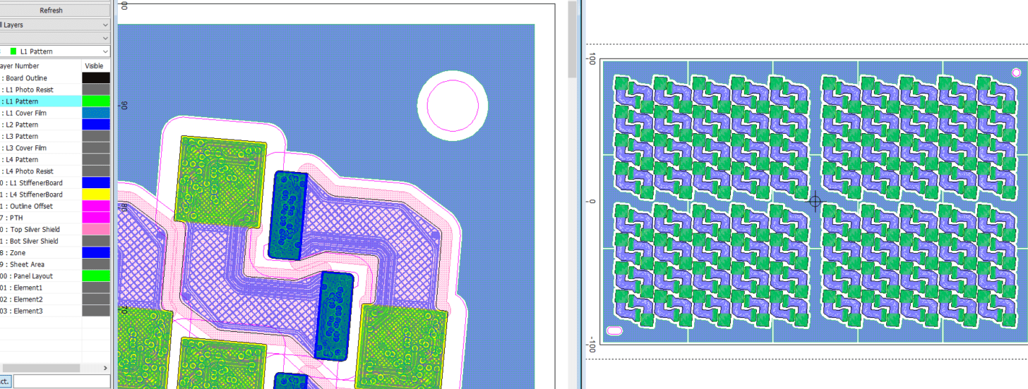 Arranging multiple PCBs on a panel in design software