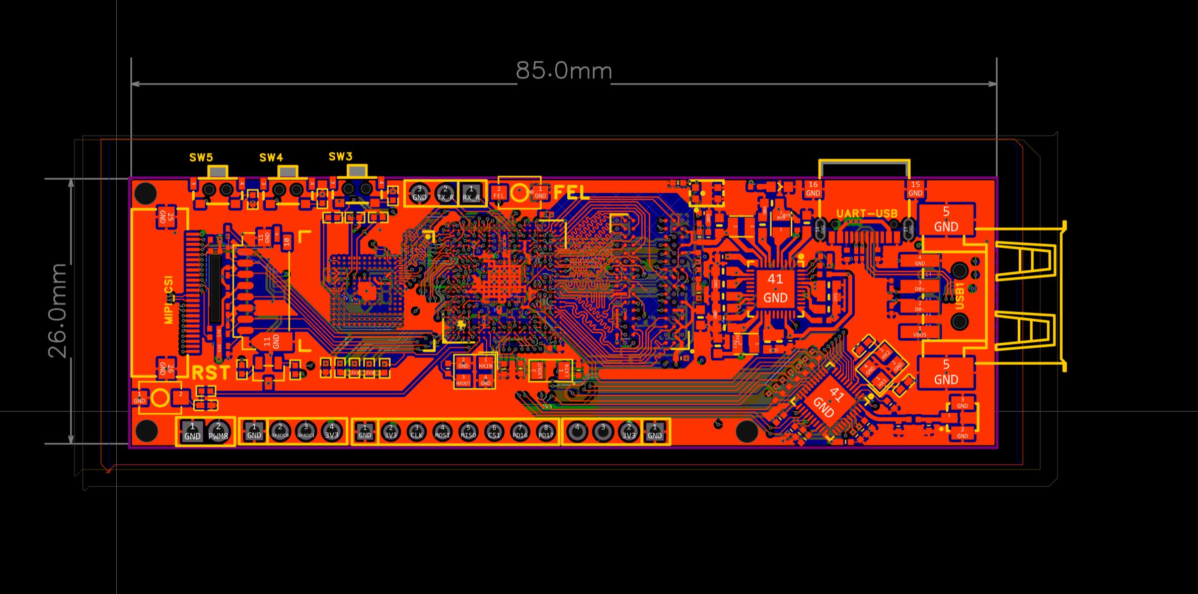 Wearable PCB design with flexible layout.