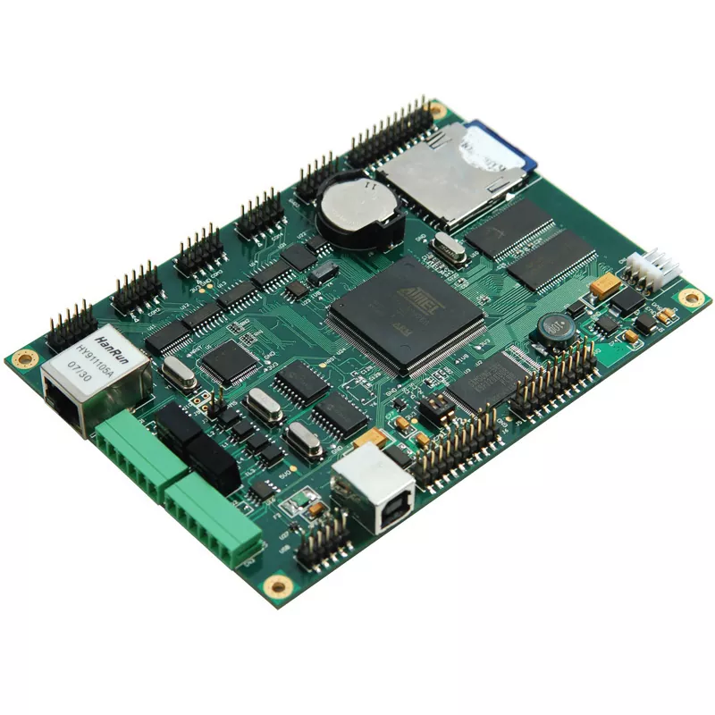 Diagram of PCB with labeled active components for troubleshooting