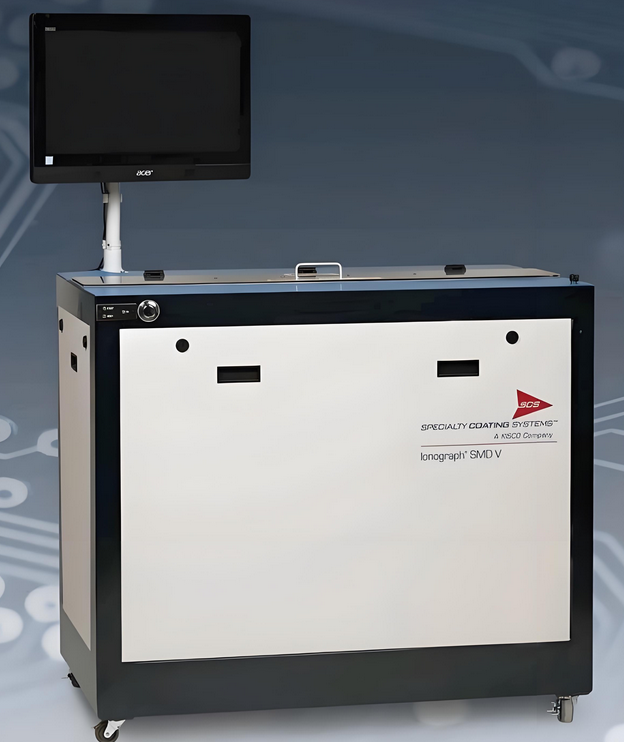 Ionic contamination testing for PCB cleaning validation.