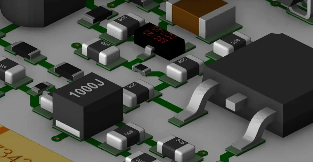 Balanced SMT component layout on double-sided PCB