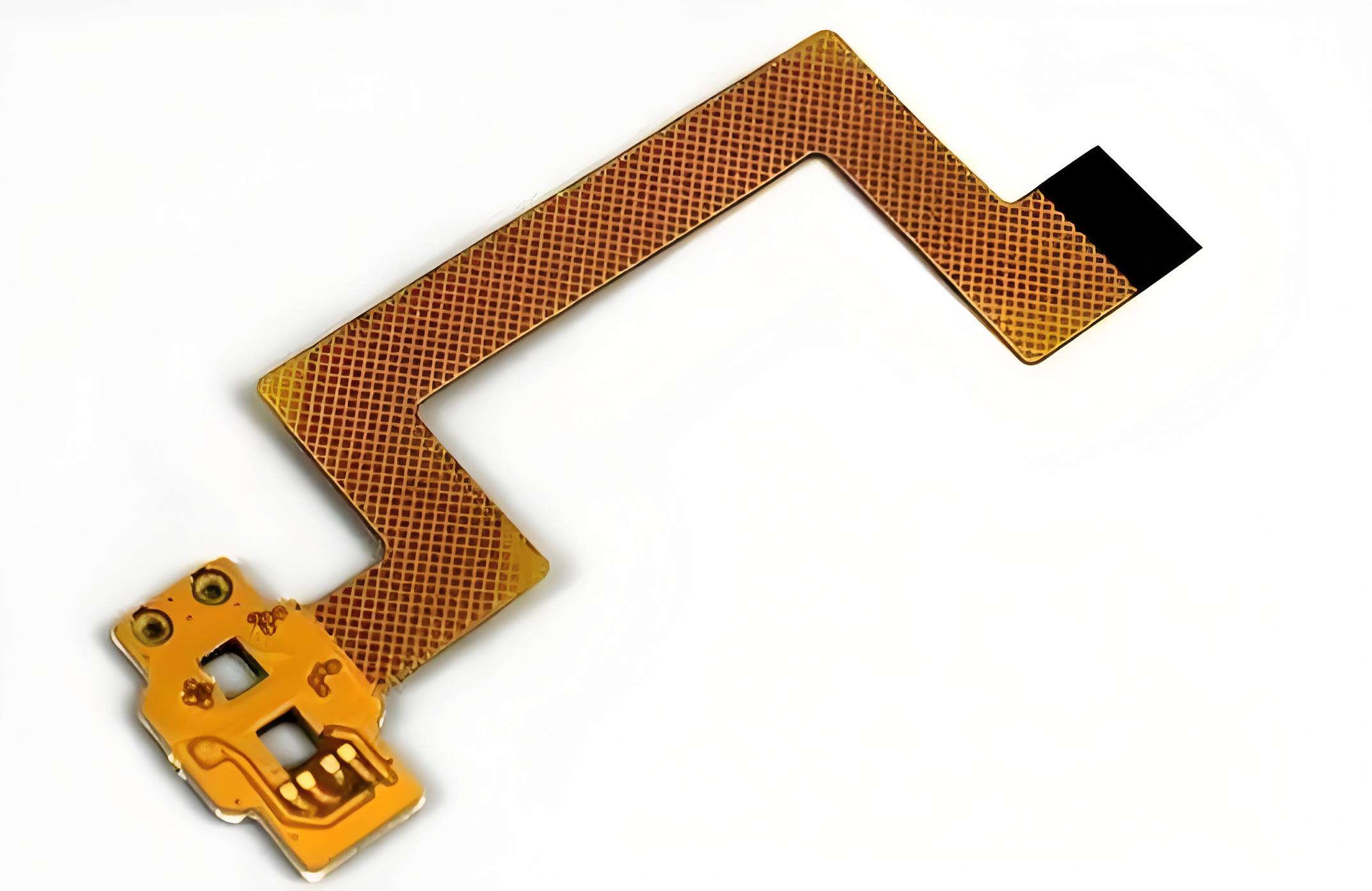 Flex PCBA with stiffeners to minimize stress during bending.
