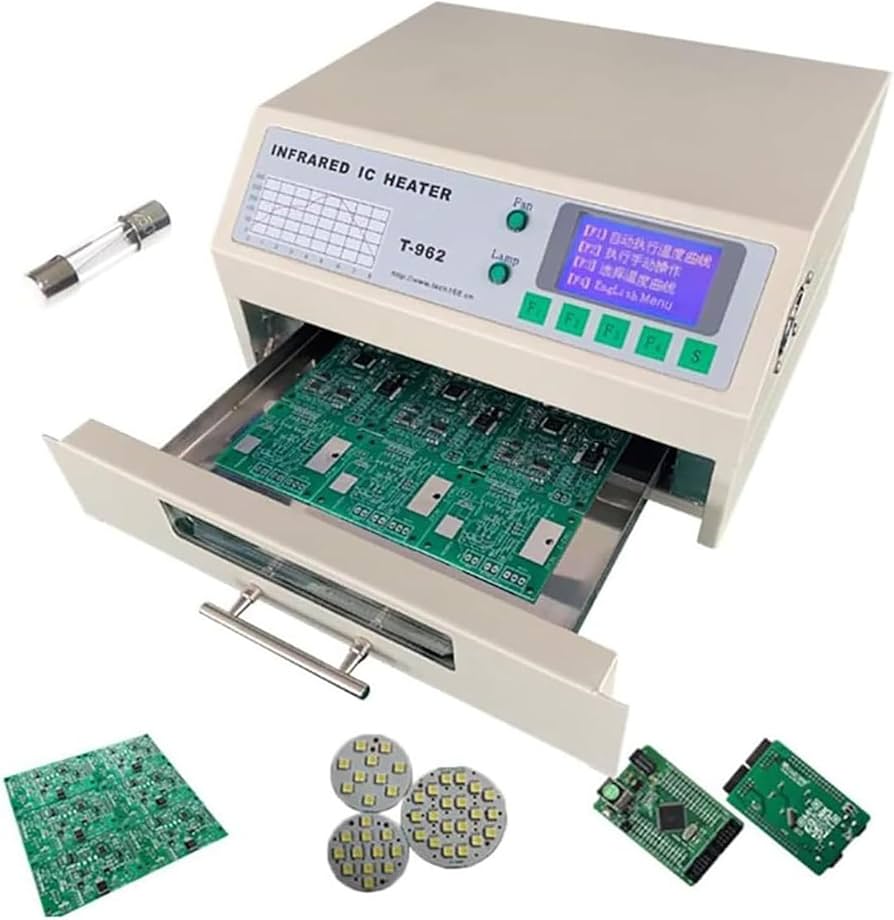 "Hot air reflow tool and reflow oven for SMD soldering."