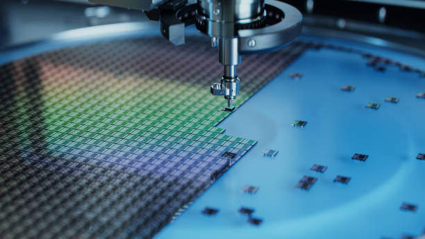 Traditional photolithography setup with photomask for PCB imaging