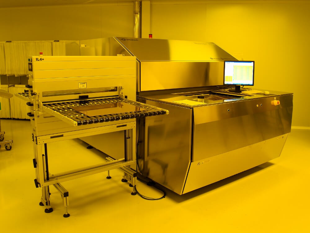 Laser Direct Imaging machine exposing PCB pattern