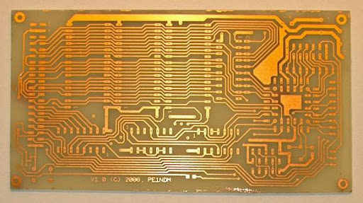 Finished DIY PCB after etching and cleaning