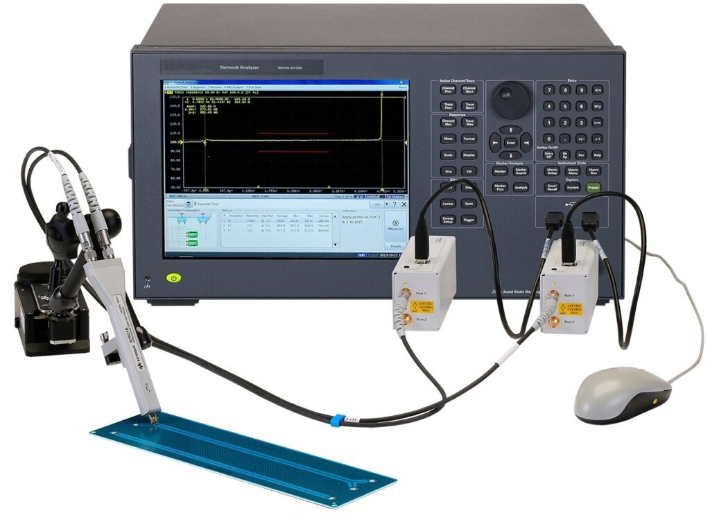 TDR impedance measurement setup for PCB signal integrity testing