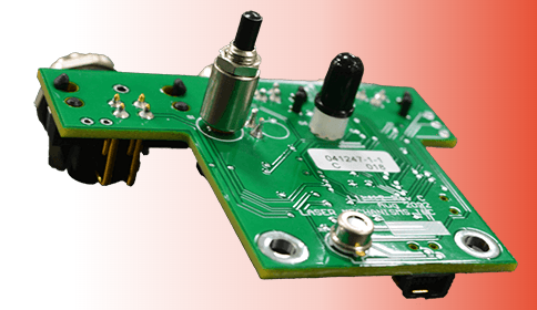 Double-sided SMT board with components on top and bottom.