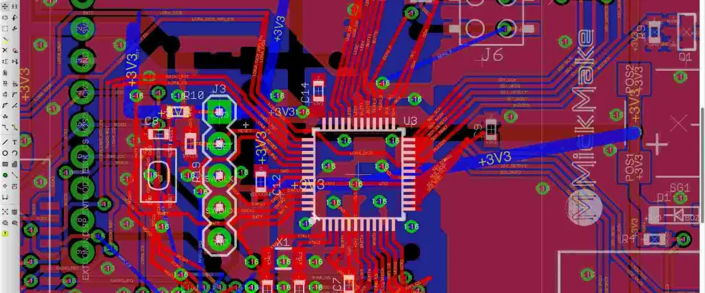Eagle PCB design software interface for FR-4 board