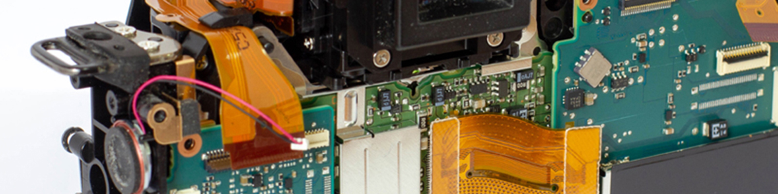 Rigid-flex PCB in a compact electronic device application