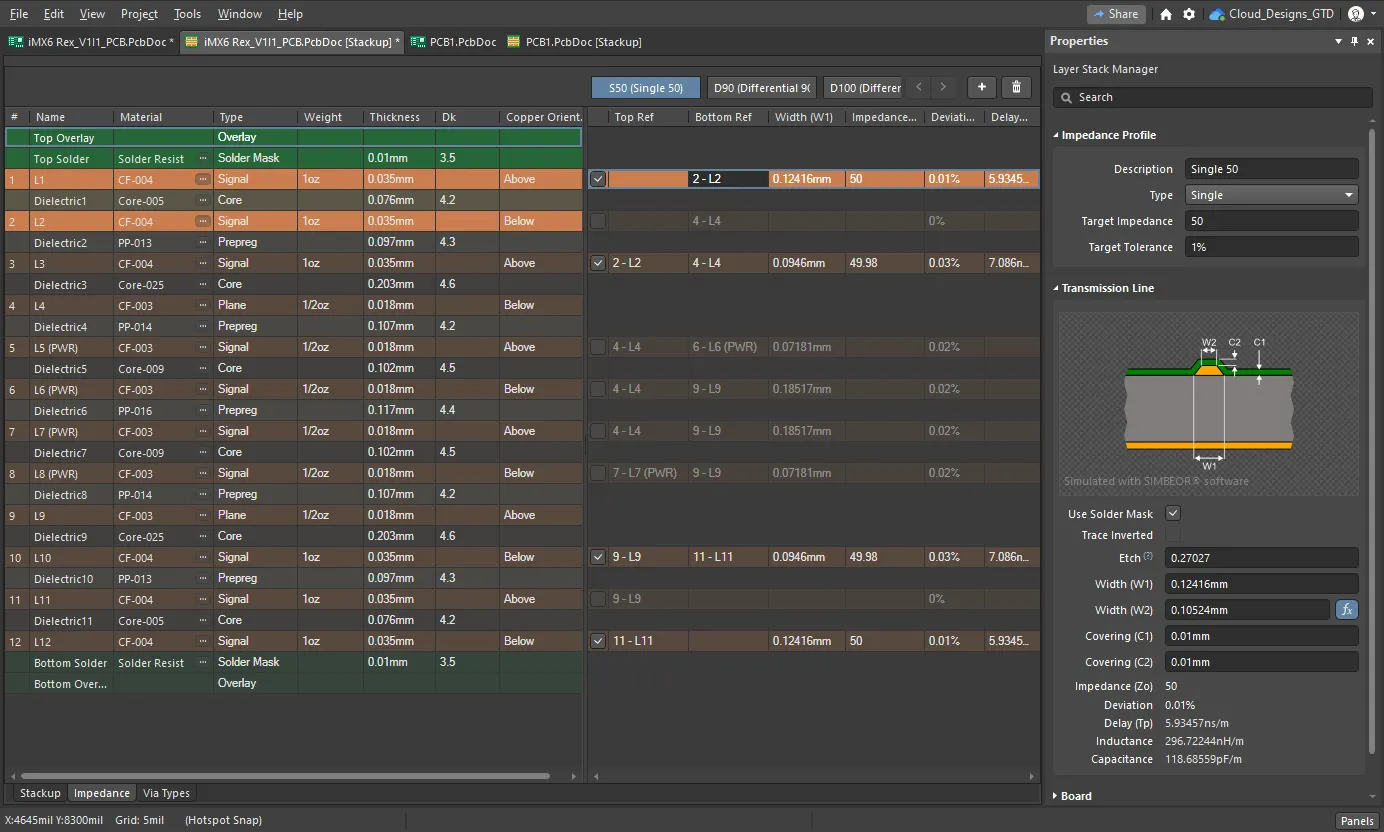 altium layer stack interface