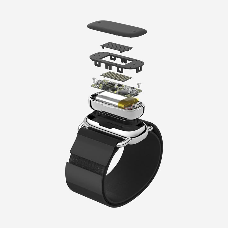 Smart watch PCB layout with key components for wearable design