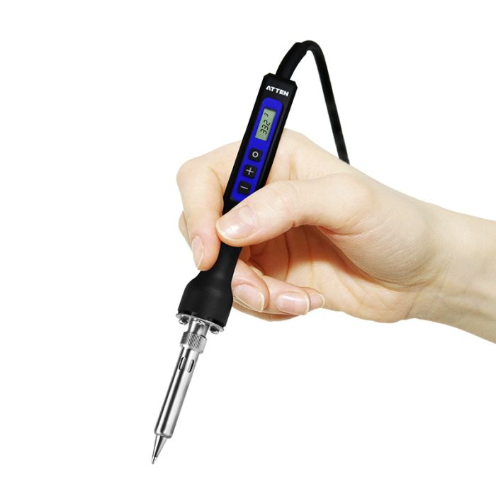 Temperature-controlled soldering iron for hand soldering