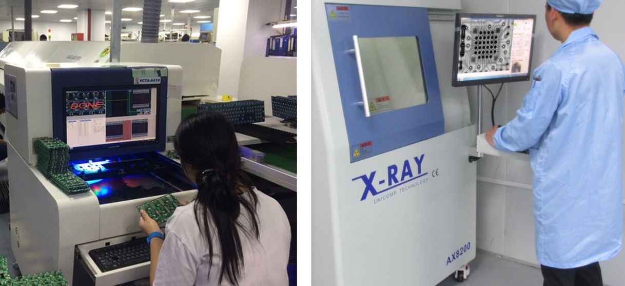 AOI and AXI machines for SMT line inspection.