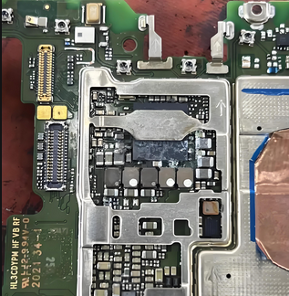 Smartphone disassembly revealing a compact HDI PCB for advanced features