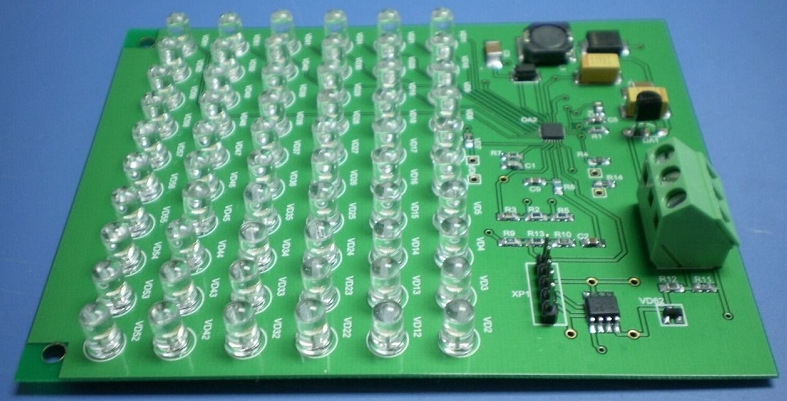 Advanced LED array PCB design with grid layout for uniform lighting.