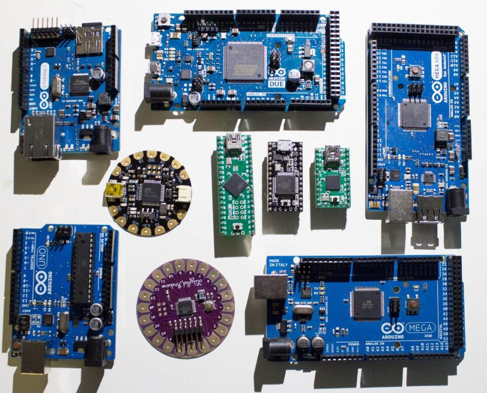 Repurposed PCB used as a breakout board in Arduino prototyping project."