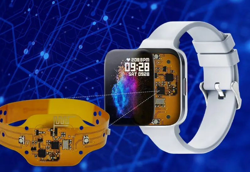 Custom PCB inside a wearable smartwatch for compact design