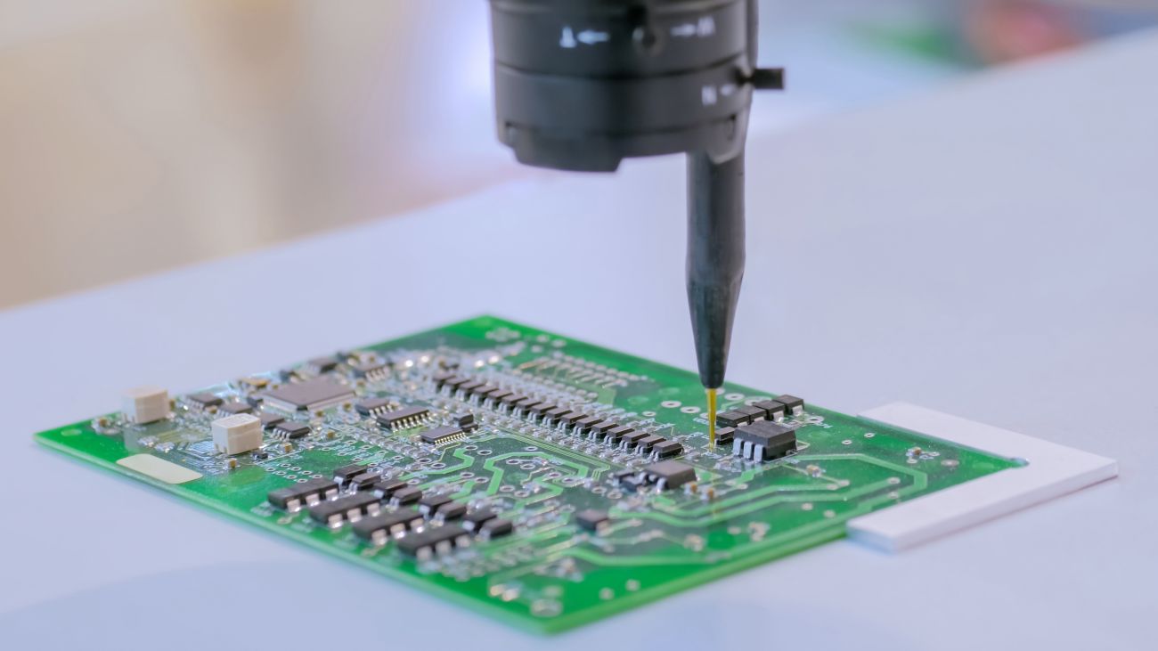 Completed PCB showcasing varied solder paste application using multi-level stencil design for advanced electronics