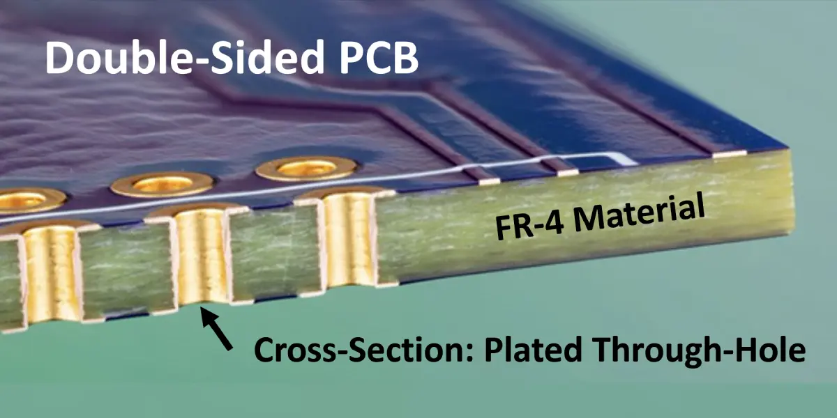 Cross-section of FR-4 PCB material for home appliance control