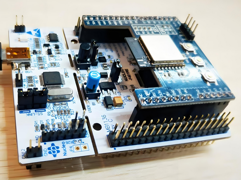 PCB electronics with mods, featuring a Wi-Fi module for circuit upgrade.