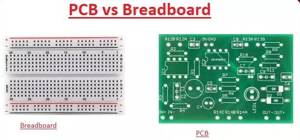 Breadboard vs PCB comparison for beginner PCB layout